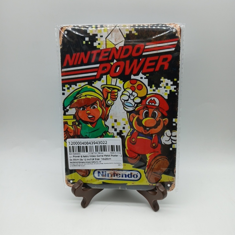 Super Mario Nintendo Power Zelda Link Video Game Metal Poster Tin Sign 14*20cm